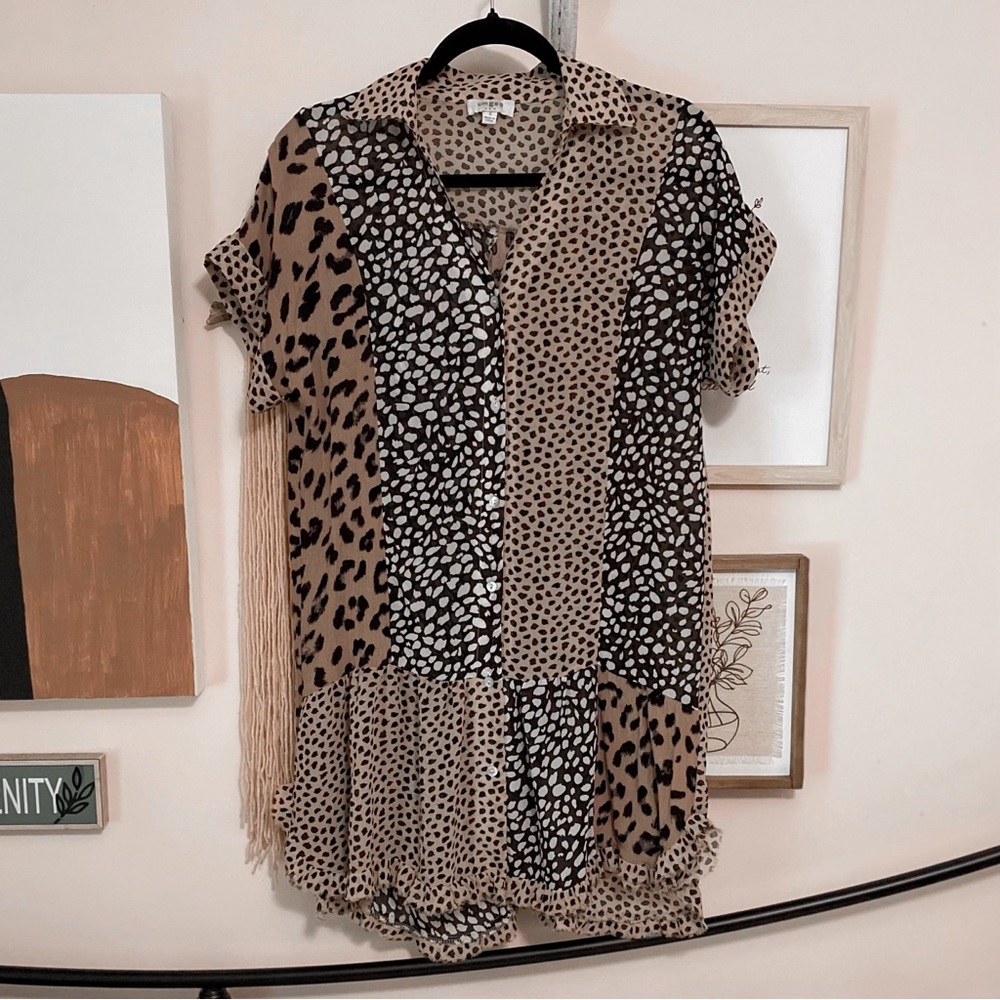 ☽ animal print top